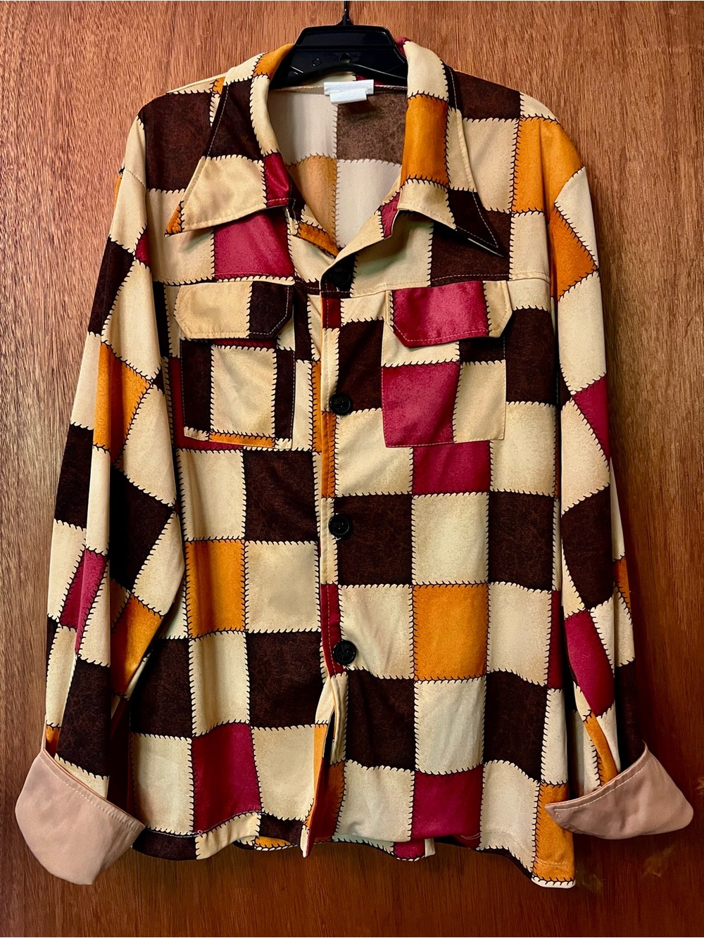 Mens Costume Shirt Patchwork Funk